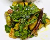 A picture of step 3 of Neem Leaves with Eggplant Stir- Fry.