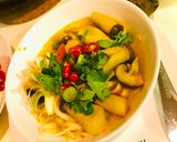 Hình bước làm 5 của món Banh canh Nấm (chay mặn dùng được)