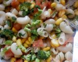A picture of step 4 of Broccoli pasta and corn salad.