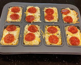 A picture of step 13 of Angel Hair Alfredo "Cakes" with Marinara Sauce and Sausage.