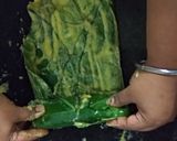 A picture of step 4 of Colocasia Leaves (Paatra).