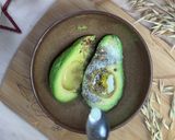 A picture of step 1 of Bruschetta with Guacamole and Salmon.