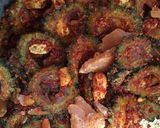 A picture of step 4 of Bitter gourd cashew pickle.