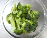 A picture of step 1 of Microwave Broccoli and Imitation Crab with Sesame Mayo Salad.