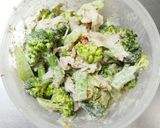 A picture of step 4 of Microwave Broccoli and Imitation Crab with Sesame Mayo Salad.