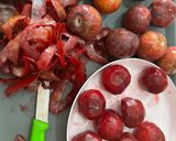 Hình bước làm 1 của món Siro Mận Hậu và Mứt Mận Hậu