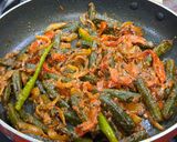A picture of step 7 of Orissa Style Bhindi Masala.