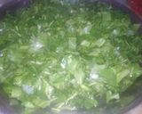 A picture of step 1 of Alu Palak.