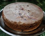 A picture of step 9 of Butterscotch rajbhog ice-cream chocolate cake.