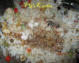 A picture of step 4 of ARROZ CHAUFA De POLLO -- Peruvian Chicken Fried Rice.