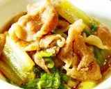 A picture of step 19 of Beef and Tofu Sukiyaki-Style with Napa Cabbage and Scallions.