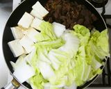 A picture of step 9 of Beef and Tofu Sukiyaki-Style with Napa Cabbage and Scallions.