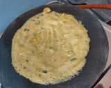 A picture of step 3 of Chana flour pudla.