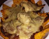 A picture of step 3 of Nachos with Shredded Beef and Cheese.