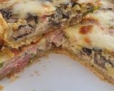 Foto del paso 6 de la receta: 🍄🥧 Quiche semi integral con Portobellos, jamón y puerro 🥧🍄