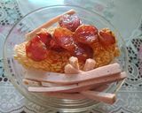 Hình bước làm 2 của món Xôi chả lụa lạp xưởng