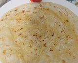 A picture of step 4 of Daal bhari roti with mango lassi.