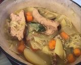 A picture of step 10 of Chinese Cabbage Stew with Potatoes, Carrots, Onions, Sausage, and Bacon.