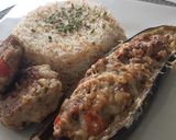 Une image de l'étape 12 de 12• Aubergine farcie à l'agneau- Riz pilaf+Recette boulette 0 gâchis.