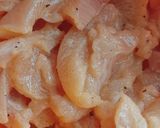 A picture of step 1 of Dragon chicken.