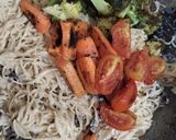 Gambar langkah 5 resipi Fusion Style Garlic Cream Beef Angel Hair with Grilled Veggies.