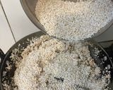 A picture of step 3 of Amaranth Ladoo.