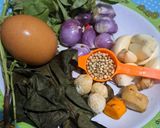 Foto langkah ke 1 dari resep Botok Tahu Jamur dan Ebi.