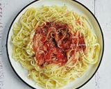 Foto langkah ke 5 dari resep Spaghetti Bolognese Ayam dan Sosis.