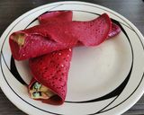 Foto del paso 6 de la receta: Panqueques de betarraga rellenos de pollo en crema con espinaca
