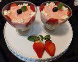 A picture of step 6 of Three layers strawberry dessert. (no gelatine).