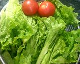 Hình bước làm 1 của món Canh rau xà lách nấu tôm thịt