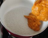 A picture of step 3 of Mango mysore pak.