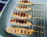 A picture of step 2 of Falahari Kebabs with minty dip.