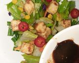 A picture of step 3 of Paneer salad with teriyaki sauce.
