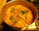 A picture of step 7 of Appam with kadalai curry (chickpea masala curry).