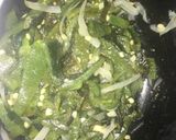 A picture of step 4 of Huevos Rancheros w/tortilla.