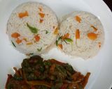 A picture of step 4 of White rice with beef & veggies sauce.