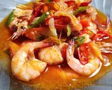 Foto langkah ke 5 dari resep Tumis Udang Pedas Manis.