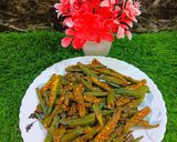 A picture of step 4 of Bhindi.