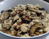 A picture of step 6 of Shiitake mushroom with silken tofu.