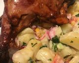 A picture of step 5 of Baked chicken in BBQ sauce and potato salad.