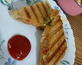 A picture of step 7 of Grilled Cheese Sandwich with Egg & Vegetables.