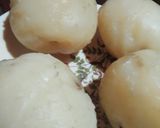 A picture of step 2 of Sabudana vada.