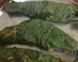 A picture of step 4 of Patra (Arbi ke Patton ki sabzi).