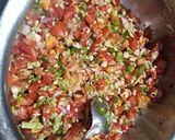 A picture of step 1 of Schezwan Veg grilled sandwich.