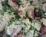 A picture of step 3 of Guacamole potato salad.