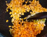 Foto langkah ke 2 dari resep Crabstick Butter Corn Fried rice (nasi goreng) | dengan jagung, wortel, pokcoy.