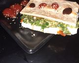 A picture of step 3 of Roti bread spinach sandwich.
