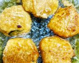 A picture of step 2 of Masoor daal curry with masoor daal pakoda.