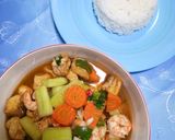 Foto langkah ke 3 dari resep Udang saos tiram, campur petai, wortel, timun dan tahu 😋.